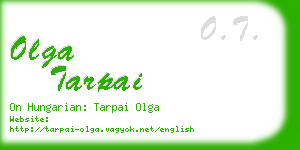 olga tarpai business card